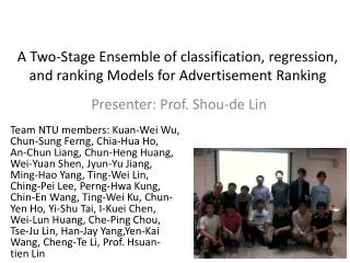 A Two-Stage Ensemble of classification, regression, and ranking Models for Advertisement Ranking