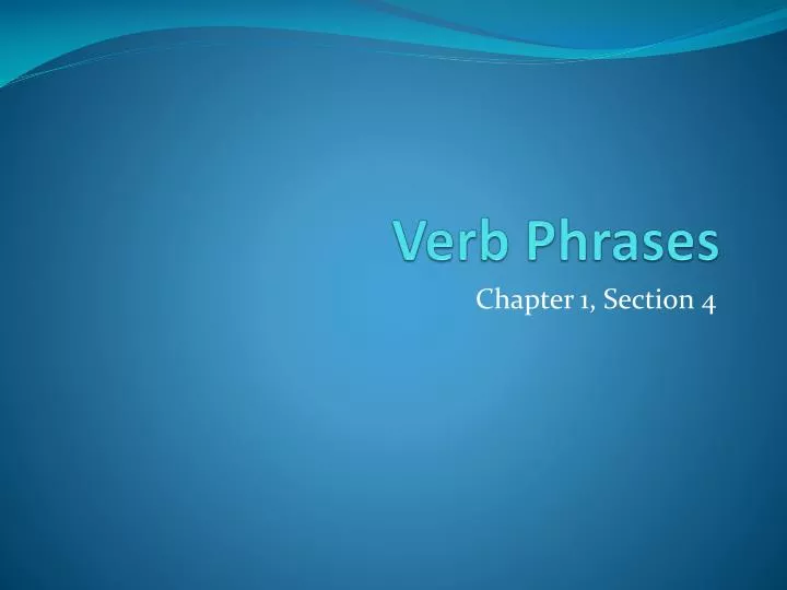 verb phrases
