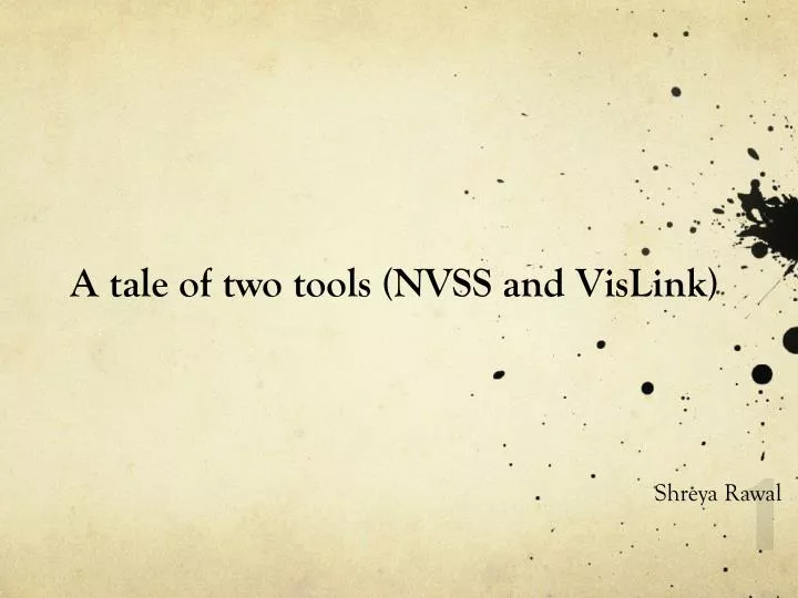 a tale of two tools nvss and vislink