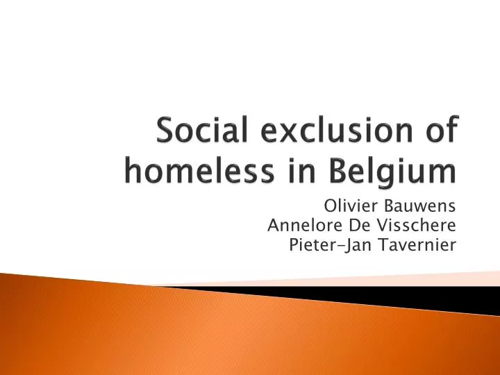 social exclusion of homeless in belgium