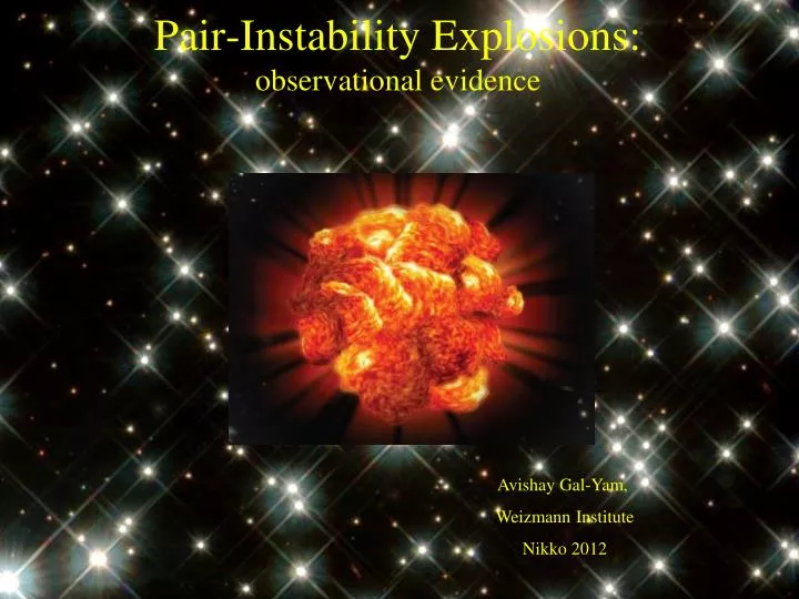 pair instability explosions observational evidence