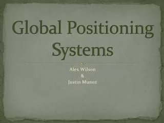 Global Positioning Systems