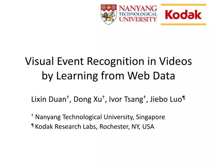 visual event recognition in videos by learning from web data