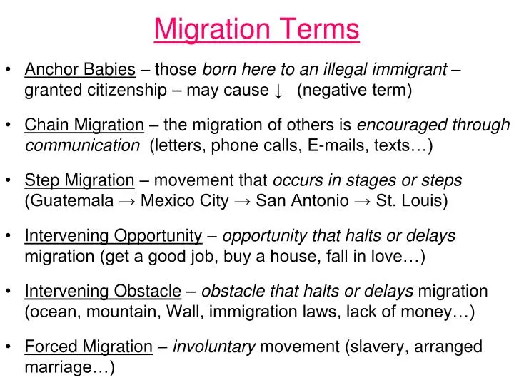 migration terms