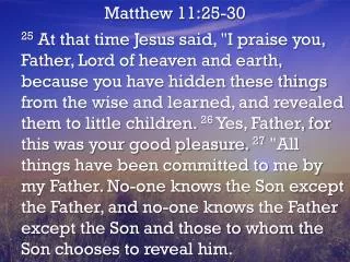Matthew 11:25-30