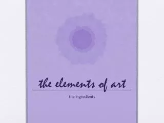 the elements of art