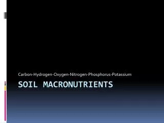 Soil Macronutrients