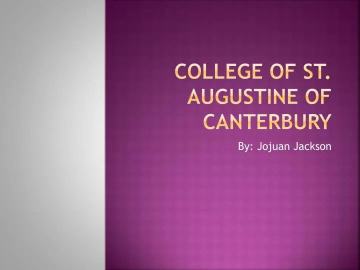 college of st augustine of canterbury