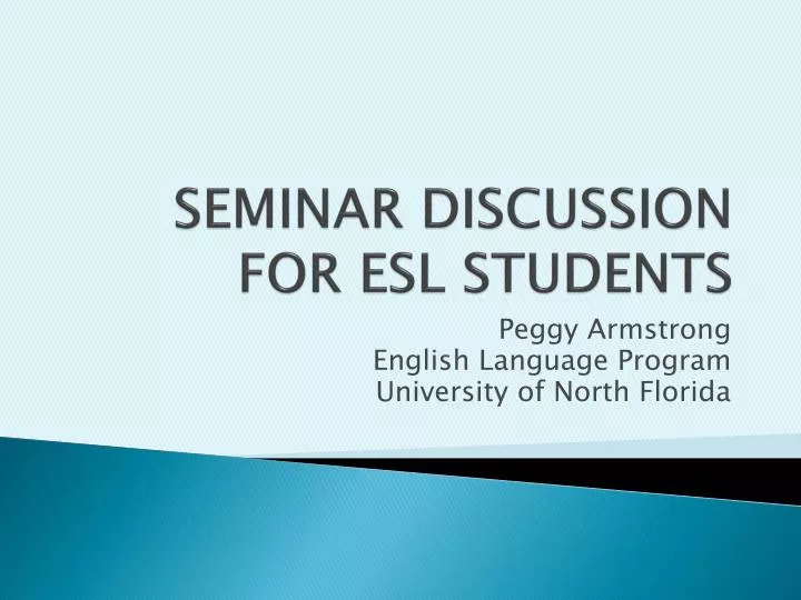 seminar discussion for esl students