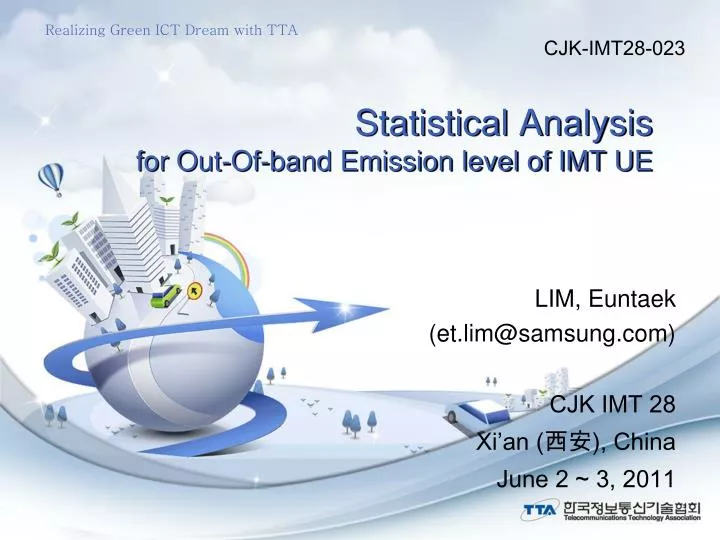 statistical analysis for out of band emission level of imt ue