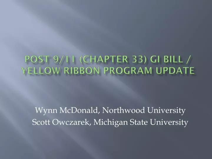post 9 11 chapter 33 gi bill yellow ribbon program update