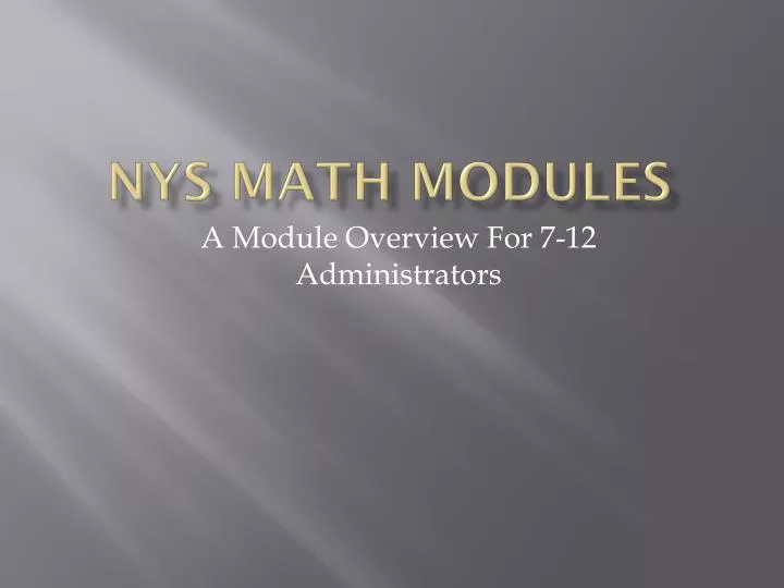nys math modules