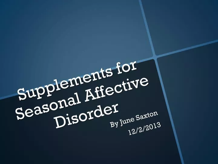 supplements for seasonal affective disorder