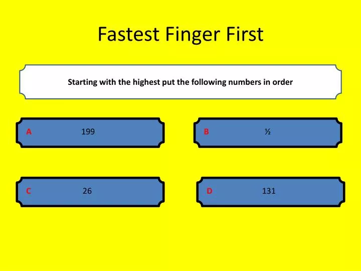 fastest finger first