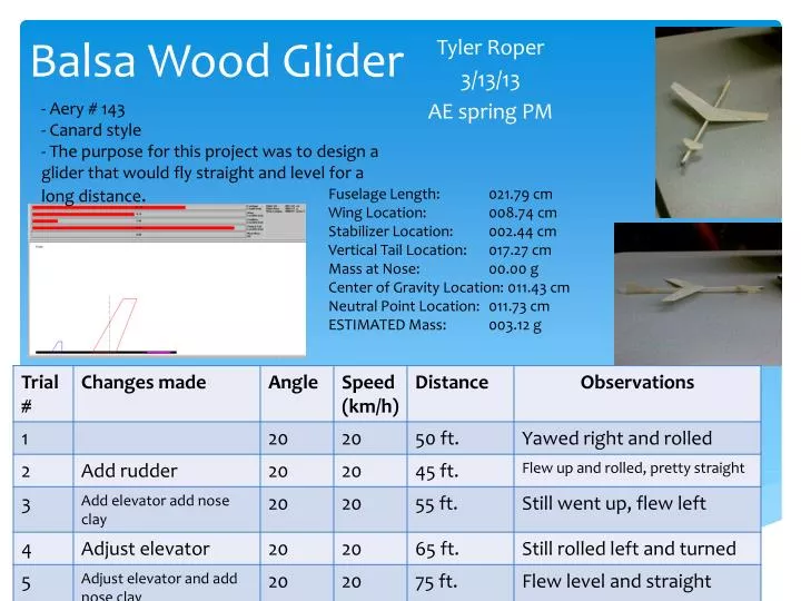 balsa wood glider