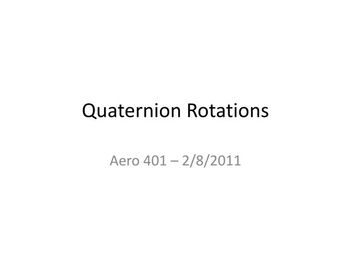 quaternion rotations