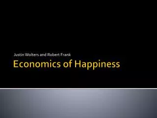 Economics of Happiness