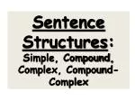 Sentence Structures : Simple, Compound, Complex, Compound-Complex - slide 1