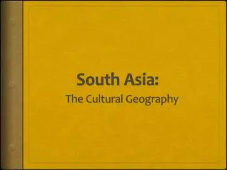 South Asia: