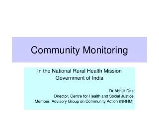 Community Monitoring