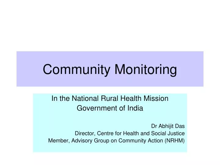 community monitoring