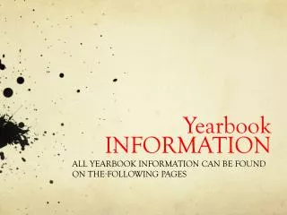 Yearbook INFORMATION