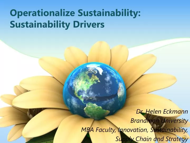 operationalize sustainability sustainability drivers