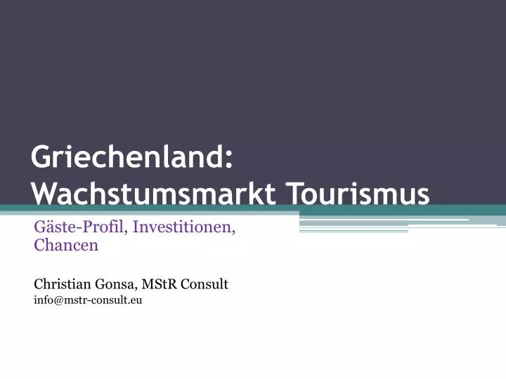 griechenland wachstumsmarkt tourismus