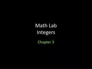 Math Lab Integers