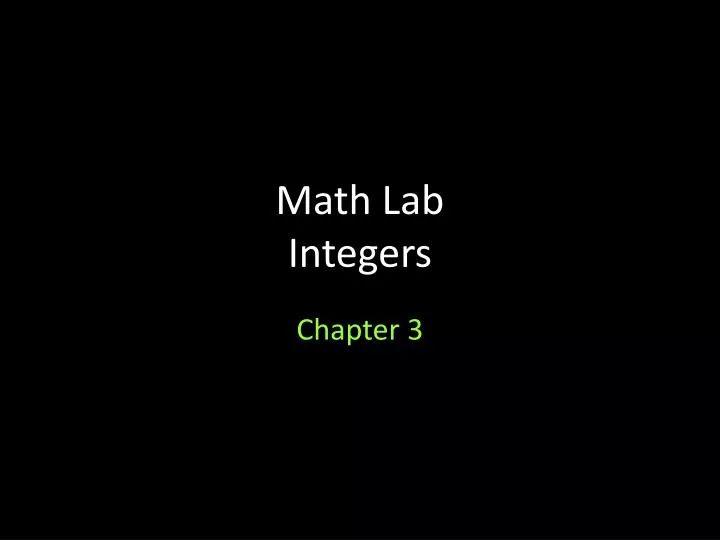 math lab integers