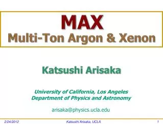 MAX Multi-Ton Argon &amp; Xenon