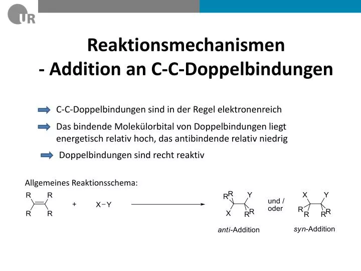 reaktionsmechanismen addition an c c doppelbindungen