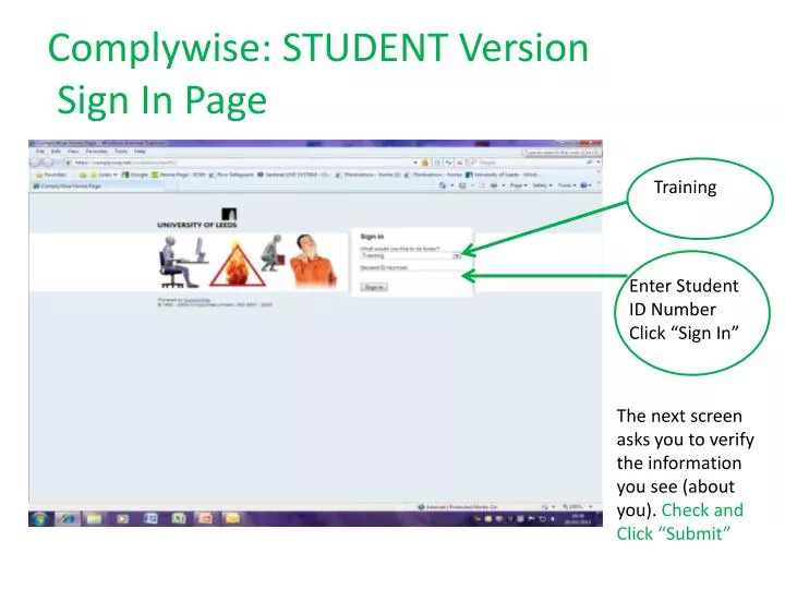 complywise student version sign in page