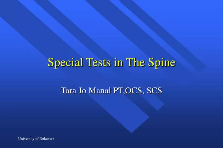 special tests in the spine