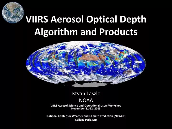 viirs aerosol optical depth algorithm and products