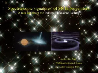 Spectroscopic signatures of SN Ia progenitors A talk not about the Palomar Transient Factory