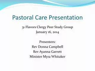 Pastoral Care Presentation