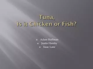 Tuna, Is it Chicken or Fish?