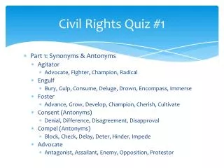 Civil Rights Quiz #1