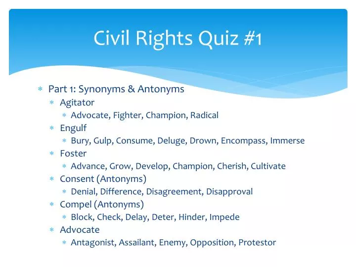civil rights quiz 1