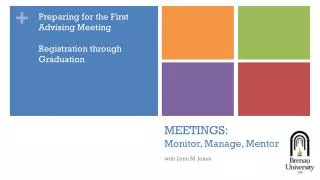 MEETINGS: Monitor, Manage, Mentor