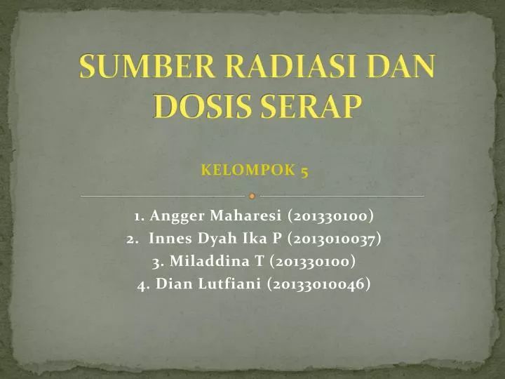 sumber radiasi dan dosis serap