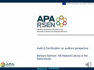 audit certification an auditors perspective barbara sierman kb national library of the netherlands
