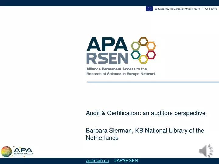 audit certification an auditors perspective barbara sierman kb national library of the netherlands