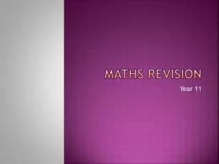 Maths Revision