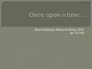 once upon a time