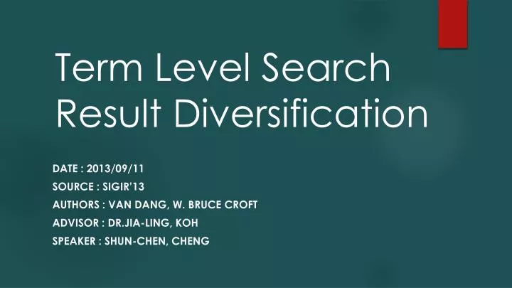 term level search result diversification