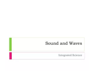 Sound and Waves