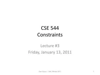 CSE 544 Constraints