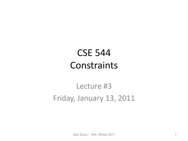cse 544 constraints